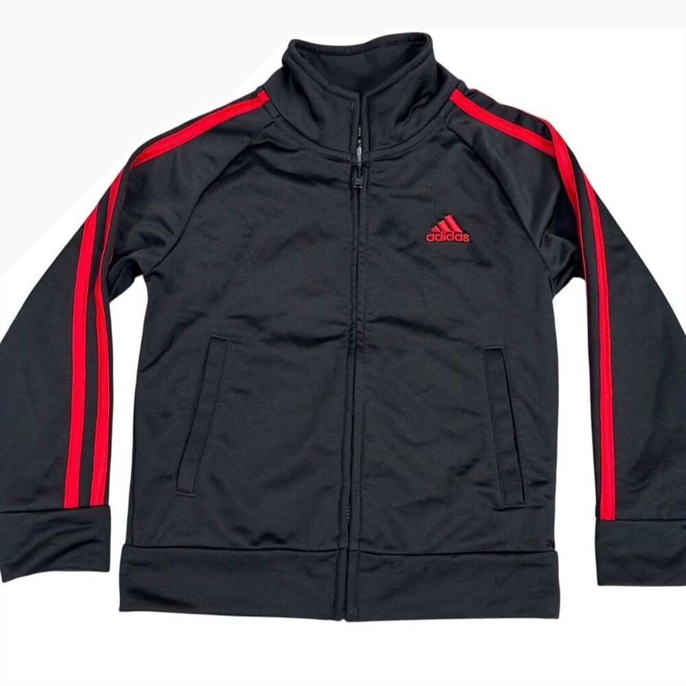 Adidas Youth Athletic Track Jacket Unisex 4T Black/Red Light Comfort Active Wear